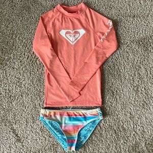 Roxy Girl Ling Sleeve Rashguard Set, Size 8/S